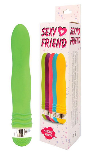 Салатовый эргономичный вибратор Bior toys Sexy Friend SF-70232-7 (17,5 см)