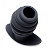 Средняя чёрная анальная пробка XR Brands Hive Ass Tunnel Silicone Ribbed Hollow Anal Plug Medium AF982-Medium (8,13 см)