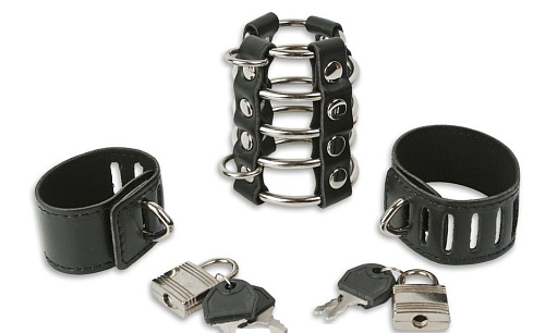Чёрные оковы на член Пикантные штучки DP331