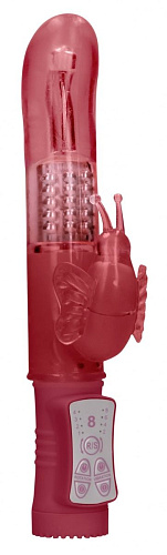 Красный вибратор-кролик Shots Media BV Rotating Butterfly SHTO003RED (22,8 см)