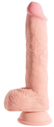 Телесный фаллоимитатор на присоске Pipedream 10 Triple Density Fat Cock with Balls PD5722-21 (27,9 см)