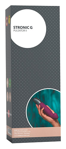 Фиолетовый водонепроницаемый пульсатор с загнутым кончиком Fun Factory Stronic G 4108865 (20,8 см)