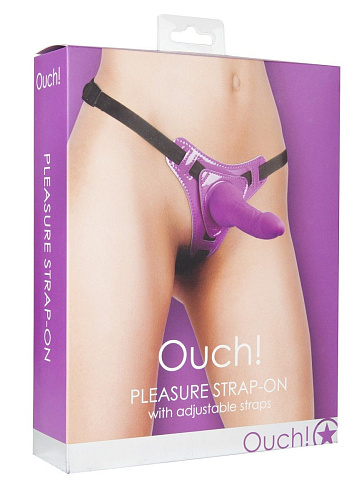 Страпон фиолетового цвета Shots Media BV Pleasure Purple Ouch! OU062PUR (14,5 см)
