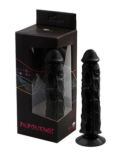 Чёрный гелевый фаллоимитатор на присоске Сумерки богов №9 351-09 BX DD (19,5 см)