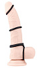 Набор из 3 чёрных эрекционных колец и ремня Dream Toys MAN CAGE KIT 21585