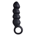Чёрный анальный фаллоимитатор с кольцом Dream Toys BULBED INVADER 20715 (14 см)