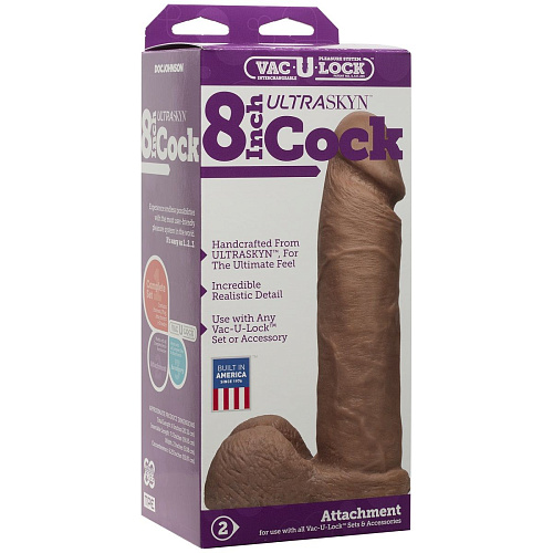 Бежевая насадка-реалистик для трусиков Harness Vac-U-Lock Doc Johnson 8 ULTRASKYN Cock 1015-33-BX (20,6 см)