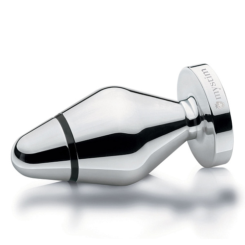 Серебристая анальная втулка для электростимуляции MyStim John 46210 (10,5 см)