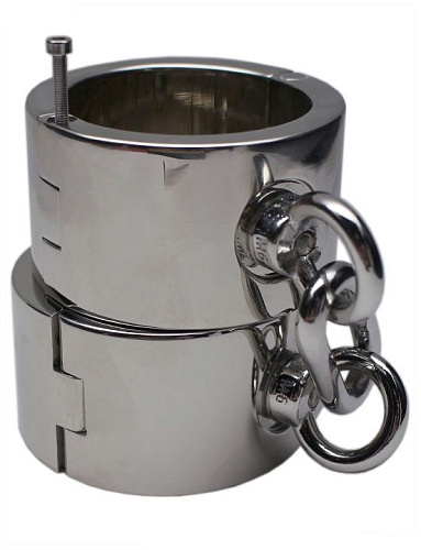 Серебристые металлические гладкие наручники Eroticon P3014M