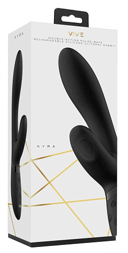 Чёрный вибромассажёр Shots Media BV Kyra VIVE018BLK (21,3 см)