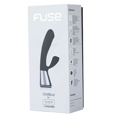 Чёрный интерактивный вибратор OhMiBod Kiiroo Fuse E28475 (18 см)