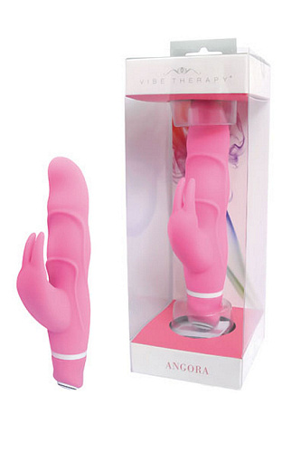 Розовый вибромассажёр с клиторальной стимуляцией Vibe Therapy ANGORA V009P9 (15 см)
