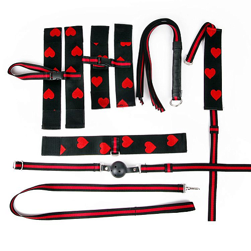 Большой набор БДСМ-аксессуаров с сердечками Bior toys NTB-80473