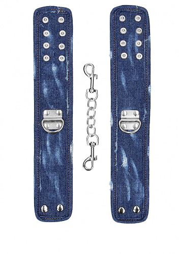 Синие джинсовые поножи Shots Media BV Roughend Denim Style OU472BLU
