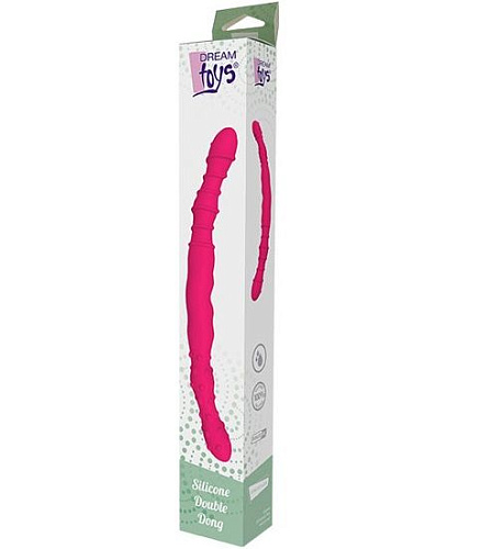 Розовый двусторонний фаллоимитатор Dream Toys SILICONE DOUBLE DONG 21446 (33,5 см)