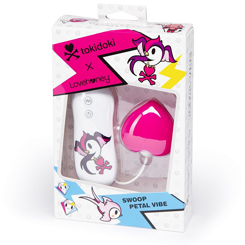 Розовый клиторальный вибростимулятор-сердечко Tokidoki SILICONE PINK HEART CLITORAL VIBRATOR E27704