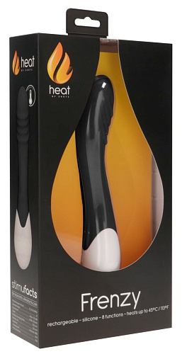 Чёрный вибратор с функцией нагрева Shots Media BV Frenzy HEA004BLK (20,8 см)