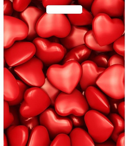 Полиэтиленовый пакет Сима-Ленд «Сердечки» 2067690 (40×31 см)