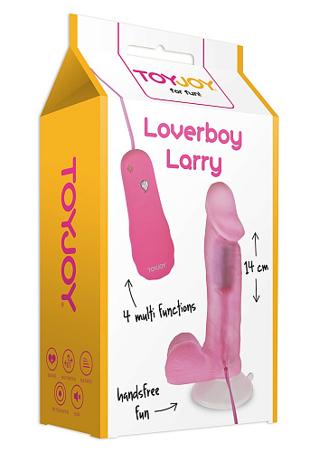 Розовый вибратор на присоске Toy Joy LOVERBOY LARRY 3006009603 (14 см)