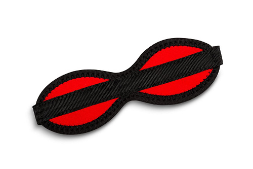 Красно-чёрная мягкая маска на липучке Пикантные штучки DP531RB