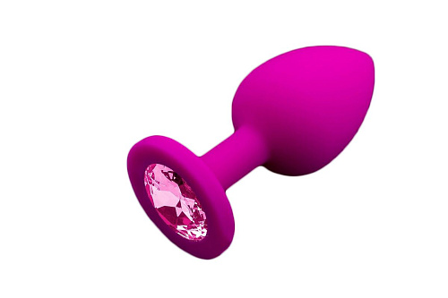 Маленькая розовая силиконовая пробка с розовым кристаллом Пикантные штучки DPS021SP (7,5 см)