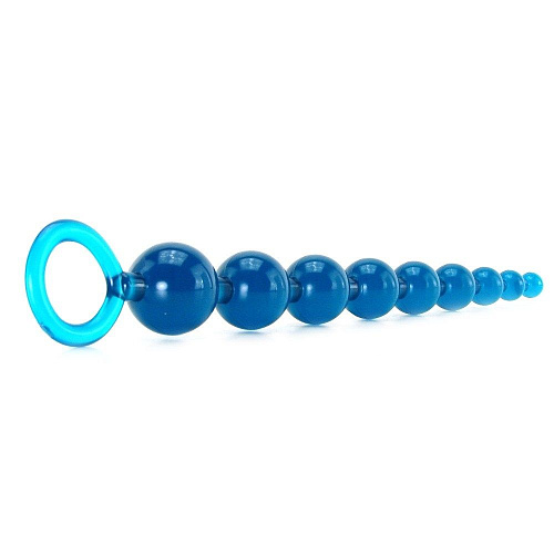 Голубая анальная цепочка Topco Sales Sex Please! Sexy Beads Blue 2100097 (27,9 см)