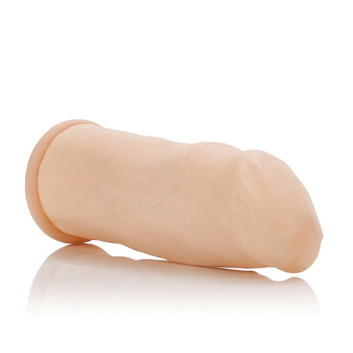 Длинная насадка-удлинитель из латекса телесного цвета California Exotic Novelties SE-1607-01-2