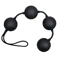 Чёрные вагинальные шарики на сцепке в силиконе Orion 0506010