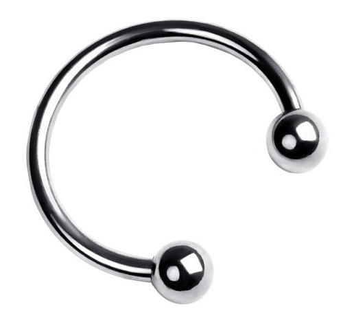 Серебристая подкова на головку пениса ToyFa 717120-M