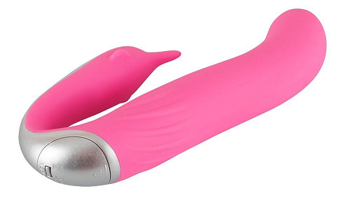 Розовый вибратор для внутренней и внешней стимуляции Orion Hands-Free Dolphin 0583561 (18 см)