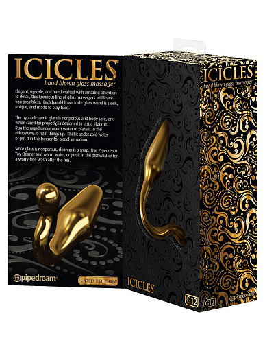 Золотистая анальная пробка с фигурным основанием Pipedream PD2991-27 (10,7 см)