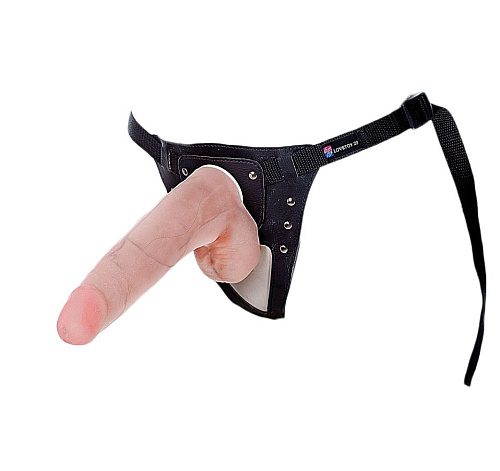Телесный фаллоимитатор на поясе LOVETOY (А-Полимер) Harness 033003 (22,5 см)