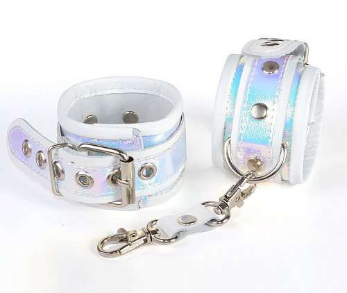 Белые кожаные наручи с перламутровым блеском Sitabella 3067-39