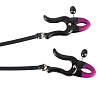 Чёрное эрекционное кольцо с зажимами на соски Orion Cock Ring Clamps 0516830