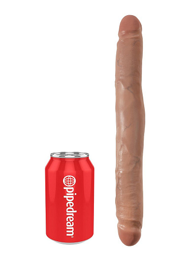 Двусторонний фаллоимитатор-мулат кофейного цвета Pipedream 12 Slim Double Dildo PD5516-22 (30 см)