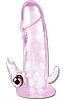 Розовая вибронасадка со стимуляцией клитора и ануса Baile BI-026204-0101 (12,5 см)