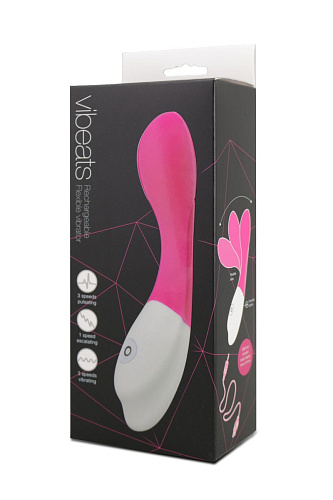 Розовый гнущийся вибромассажёр с 7 режимами вибрации Seven Creations 2414-18DPR (20 см)