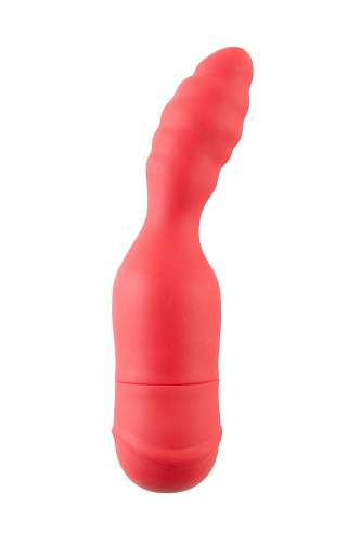 Красный анальный вибратор из силикона ToyFa 901327-9 (11,4 см)