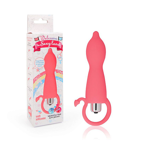 Коралловый конический анальный вибромассажёр Bior toys WSL-15001 (12 см)