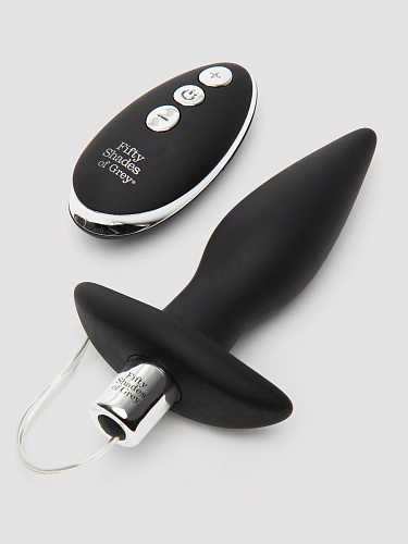 Чёрная вибровтулка Fifty Shades of Grey Relentless Vibrations Remote Control Butt Plug FS-80007 (11,4 см)