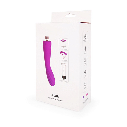 Фиолетовый вибратор с вакуумной чашей aixiASIA Alon 0087 (22 см)
