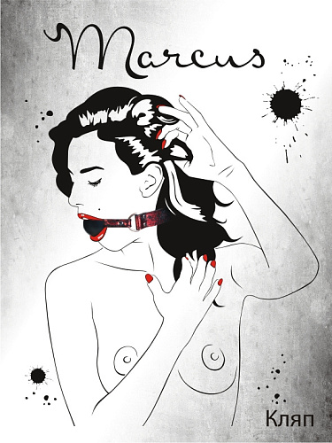 Чёрный кляп-шар с кружевным красным ремешком ToyFa 719002