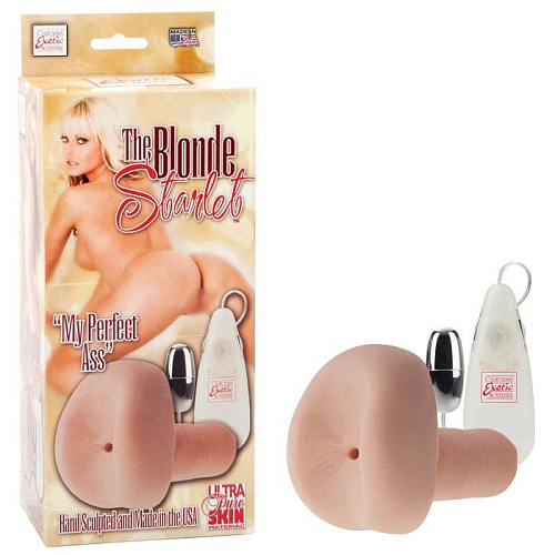 Мягкая реалистичная попка телесного цвета с вибрацией California Exotic Novelties The Blonde Starlet SE-0885-15-3