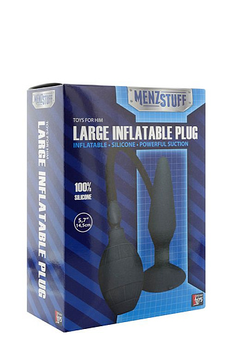 Чёрная анальная втулка с функцией расширения Dream Toys MENZSTUFF LARGE INFLATABLE PLUG 20837 (14,5 см)