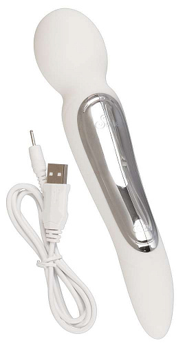 Белый двусторонний жезловый вибратор с 10 режимами вибрации Orion Smile 0591521