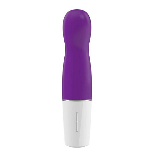 Фиолетовый мини-вибратор OVO D3 WHITE/PURPLE (14 см)