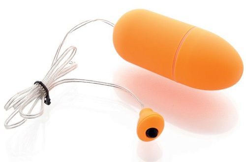 Оранжевое виброяйцо с выносным пультом-кнопкой Sexus Funny Five 931003-11