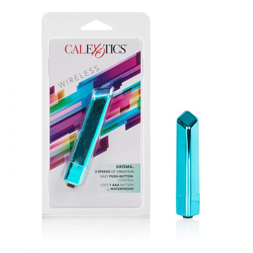 Голубая вибропуля со скошенным кончиком California Exotic Novelties Kroma Bullets SE-0066-20-2