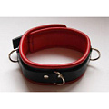 Красно-чёрный средний подшитый ошейник с пряжкой и D-кольцами Beastly 10335RB
