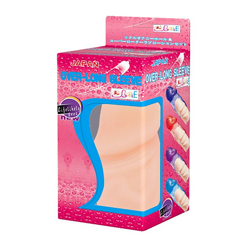 Насадка-удлинитель телесного цвета на пенис фаллической формы Baile BI-010024C-1002 (7,2 см)